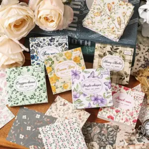 01-13 Bastelpapier Block Vintage Blumenmuster, quadratisch – Bild 2