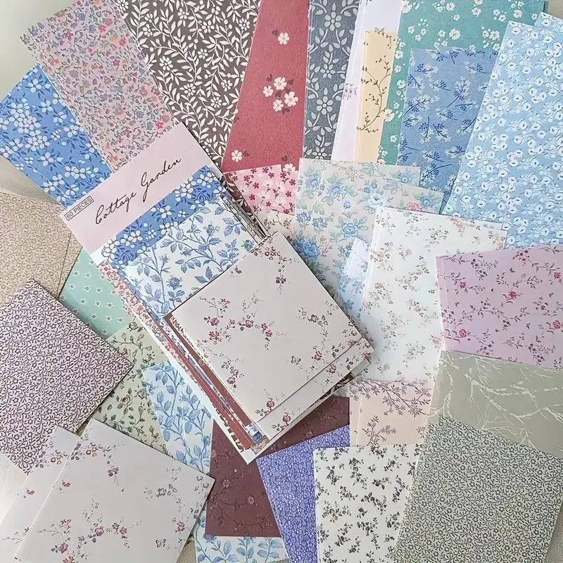 Bastelpapier Vintage mit Blumenmuster für Junk Journal – Bild 3