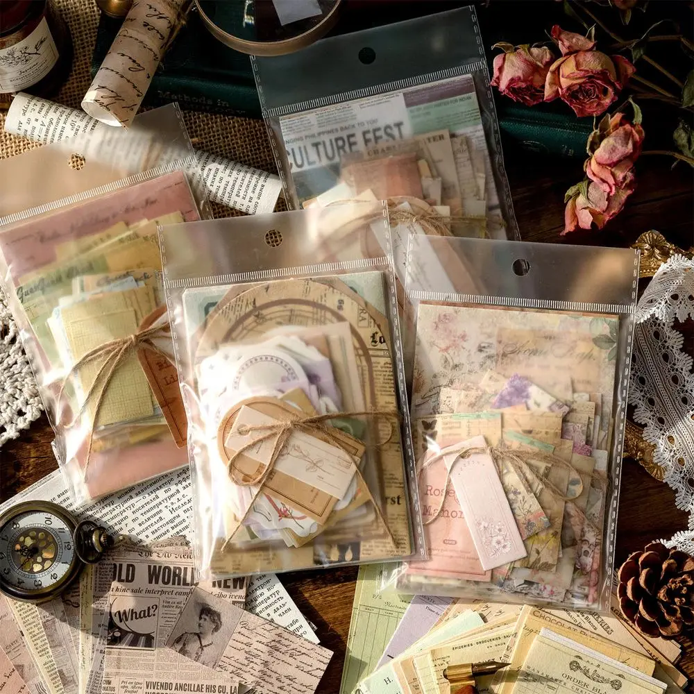 Scrapbooking-Papier Vintage mit Etiketten und Zeitungsdruck – Bild 5