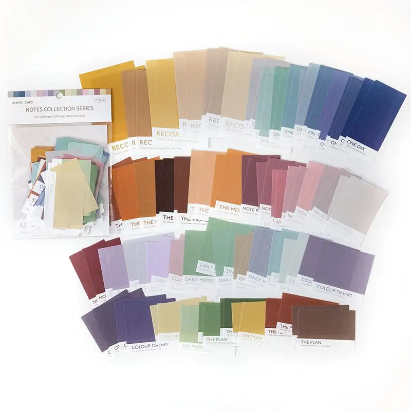 Notizpapier Set Vintage mit Etiketten und Rahmen zum Basteln – Bunt – Farbblöcke