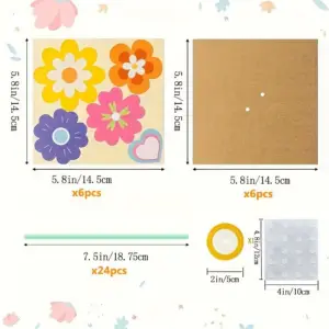Bastelset Papierblumen-Strauß mit Kraftpapier-Tüte – Bunt
