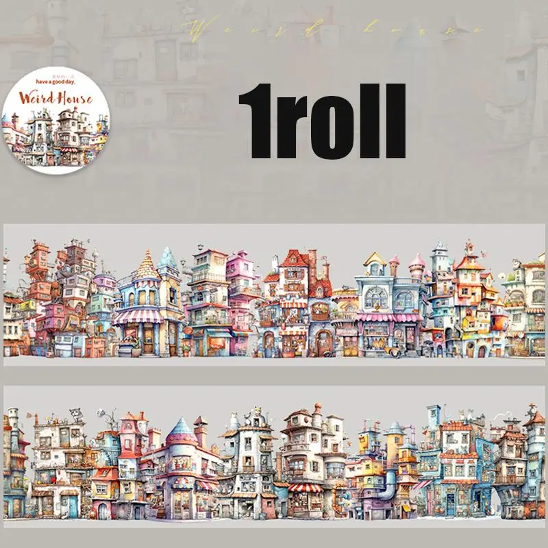 Washi Tape breit mit Häuserfronten und Stadtmotiven – Bunt – Pastell