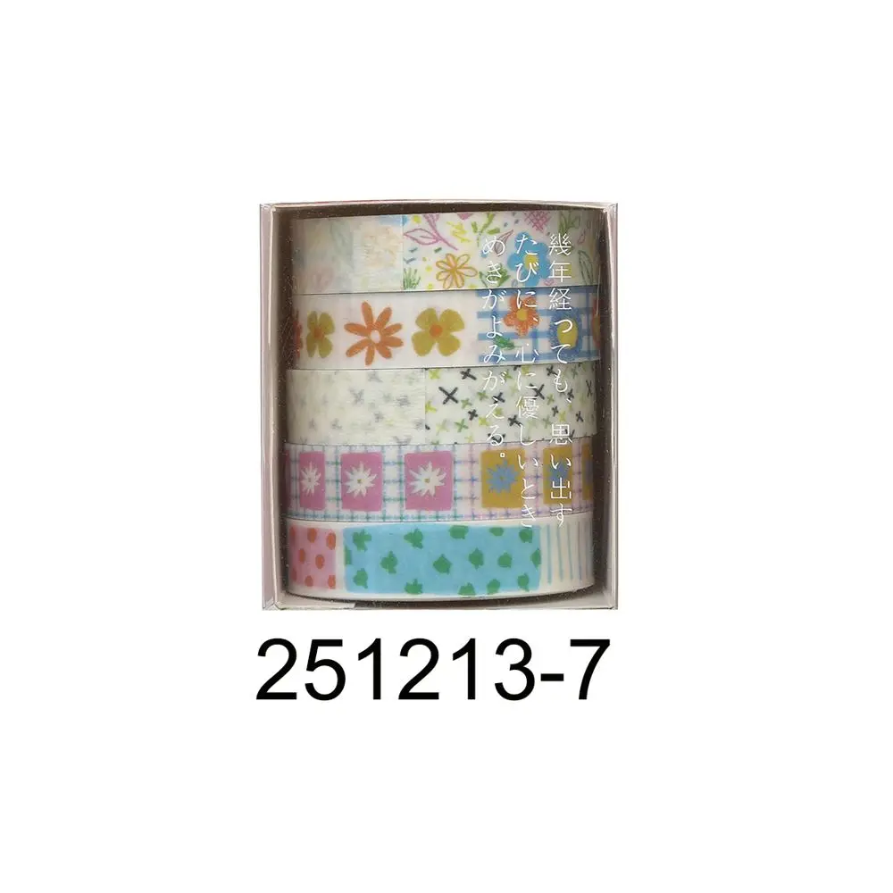 Washi Tape Set mit Sternen, Blumen und Karos in Pastell – Creme – Blumen