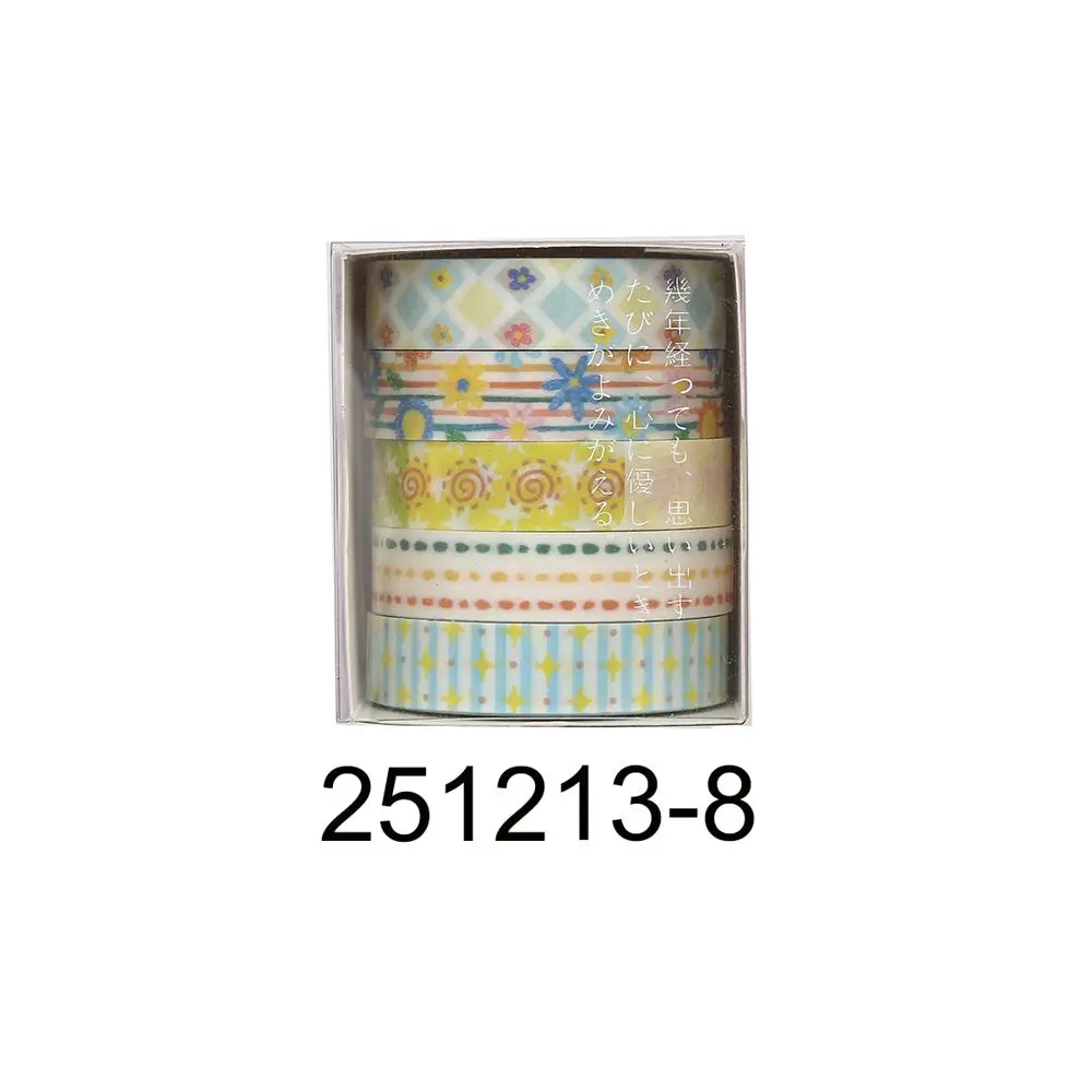 Washi Tape Set mit Sternen, Blumen und Karos in Pastell – Bunt – Retro