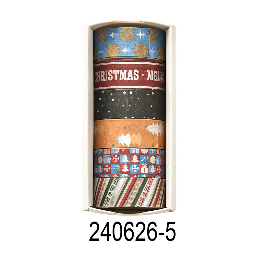 Washi Tape Set mit Sternen, Blumen und Karos in Pastell – Bunt – Weihnachten