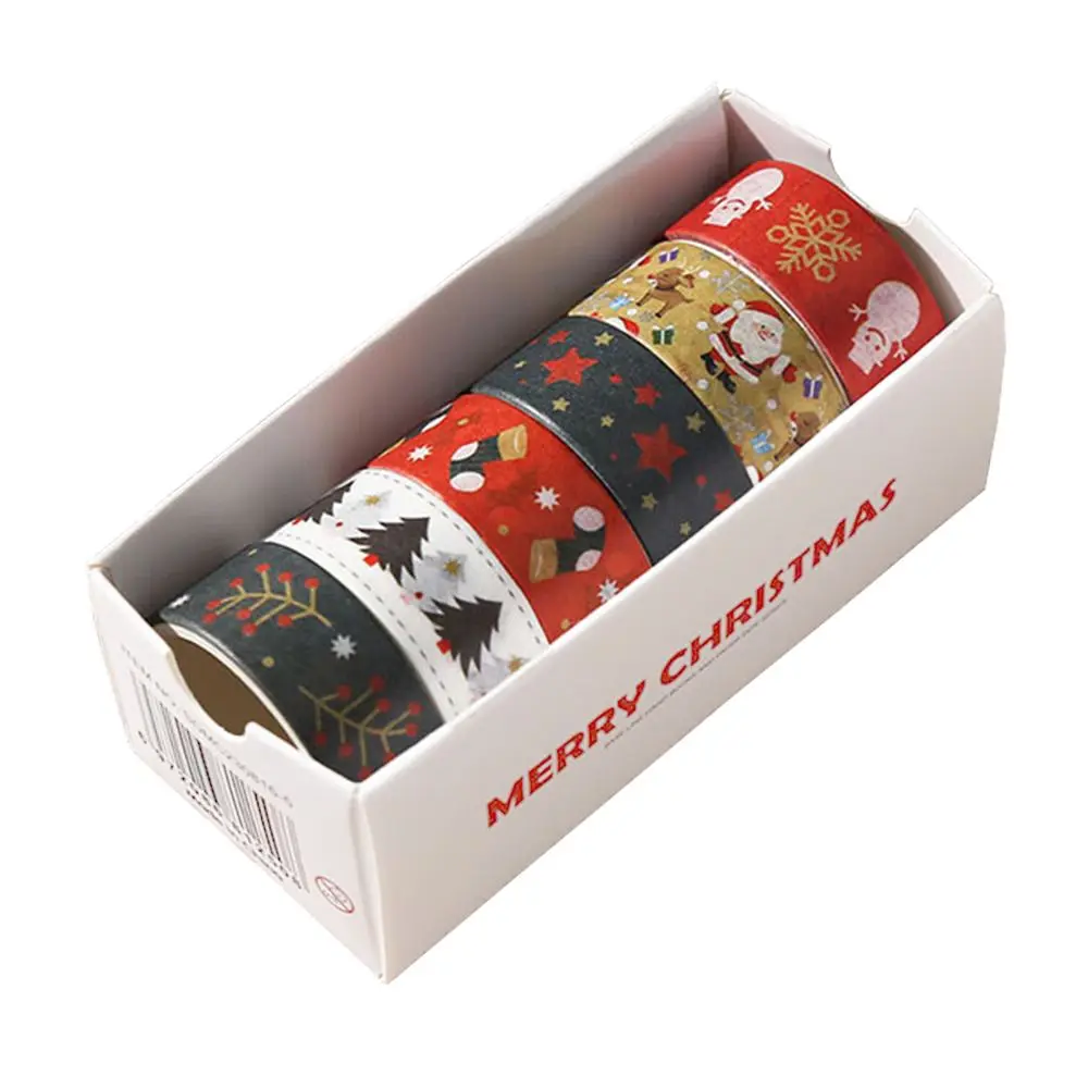 Washi Tape Set mit Sternen, Blumen und Karos in Pastell – Rot – Weihnachtsmann