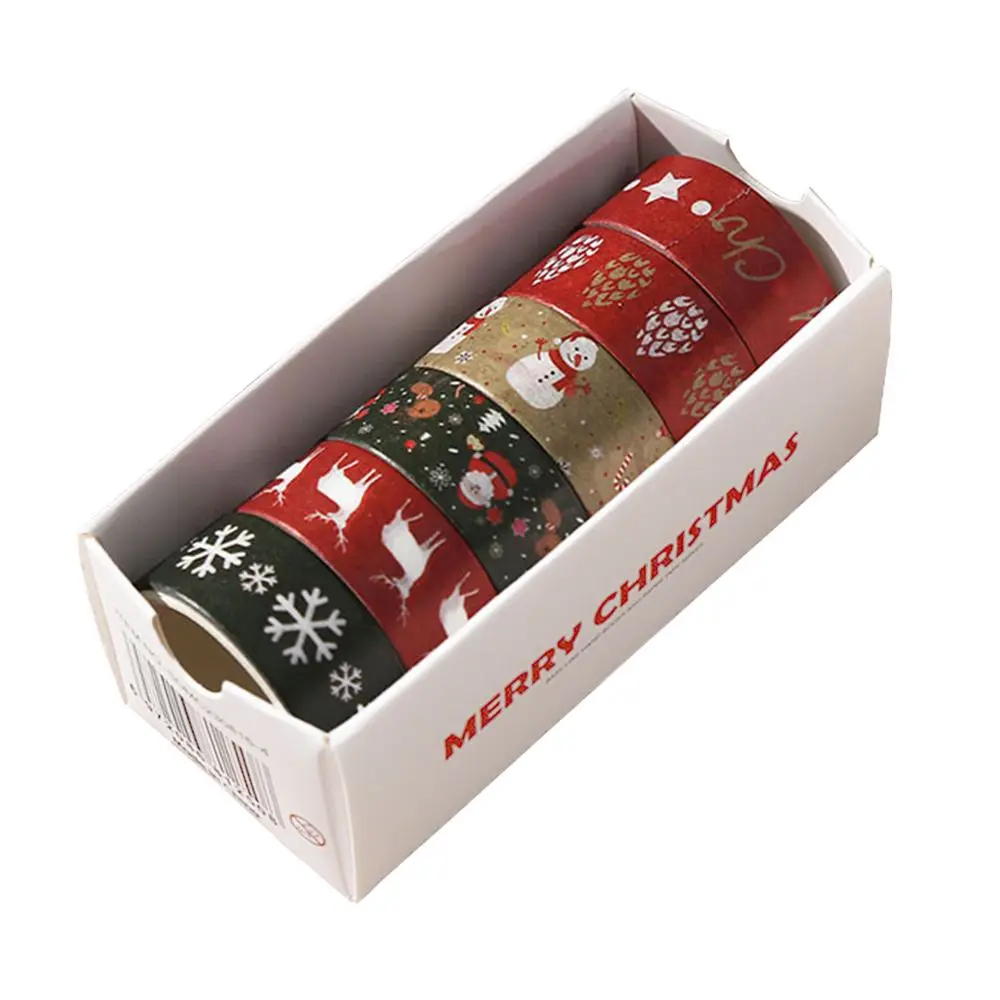 Washi Tape Set mit Sternen, Blumen und Karos in Pastell – Rot – Schneeflocken
