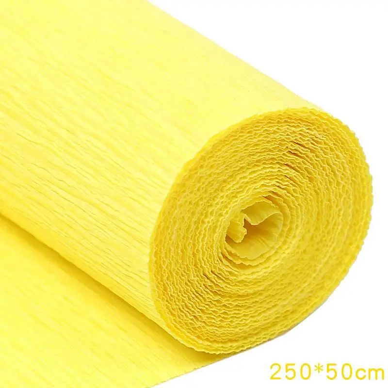Krepppapier-Rollen in vielen Farben zum Blumenbasteln – Gelb
