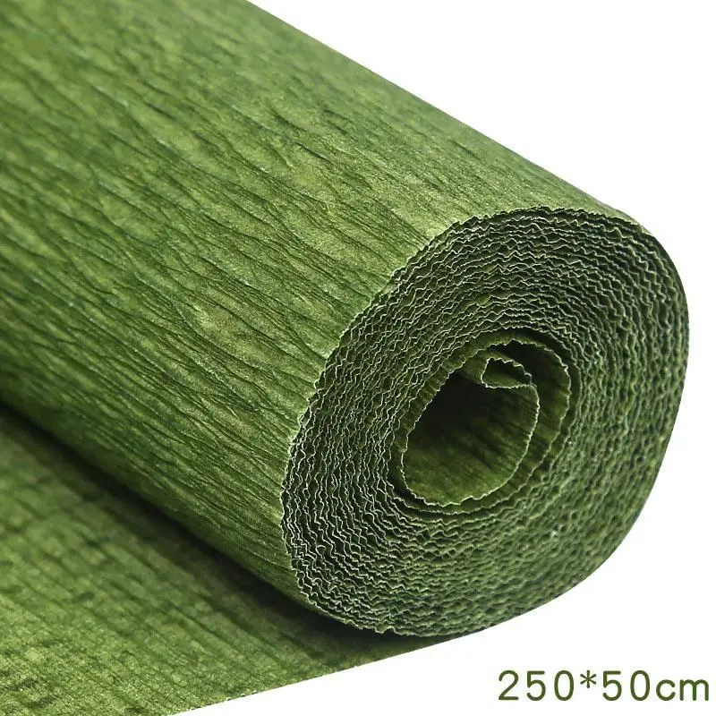 Krepppapier-Rollen in vielen Farben zum Blumenbasteln – Olivgrün