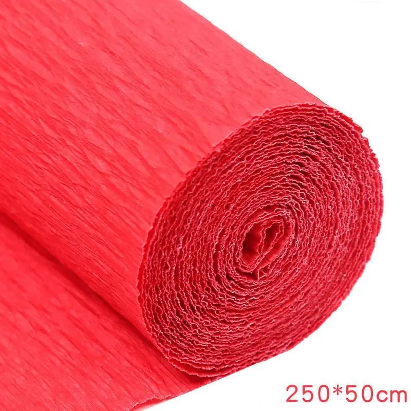 Krepppapier-Rollen in vielen Farben zum Blumenbasteln – Rot
