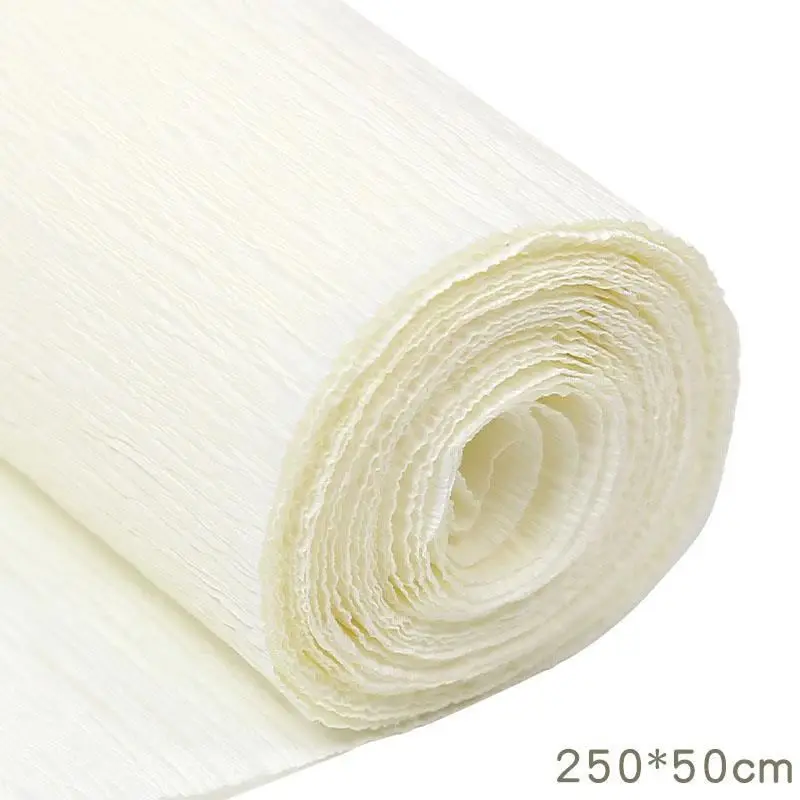 Krepppapier-Rollen in vielen Farben zum Blumenbasteln – Creme